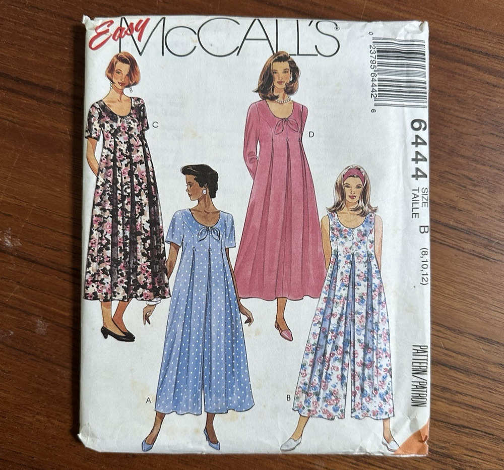 UNCUT McCall’s Easy 6444 Women’s Maternity Jumpsuit Dress Pattern Size 8-12